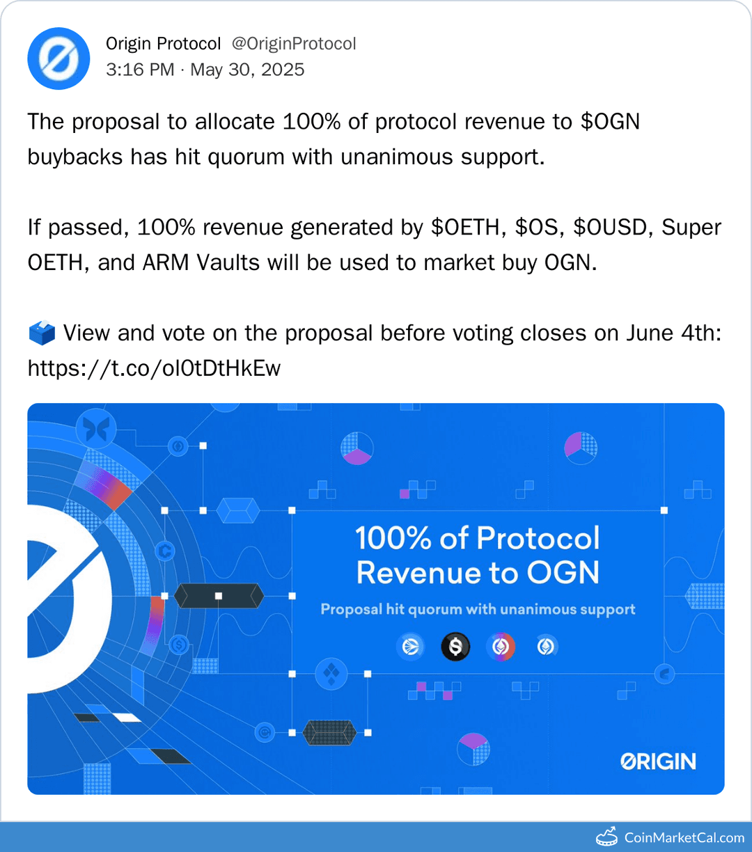 Origin Protocol OGN Buyback Proposal Voting Deadline