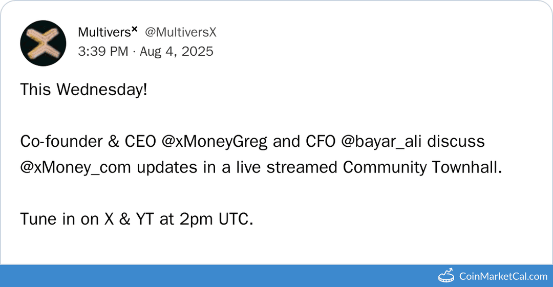 Xmoney Community Townhall