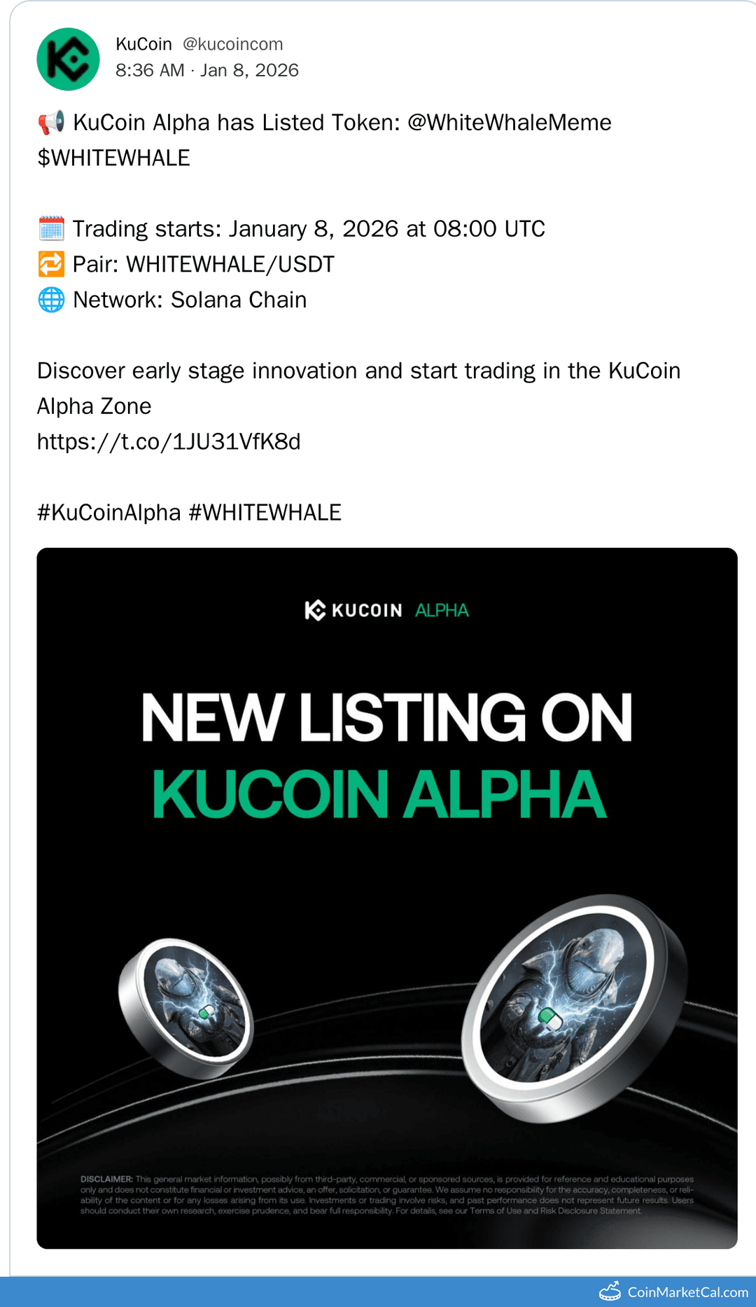 KuCoin Listing of The White Whale