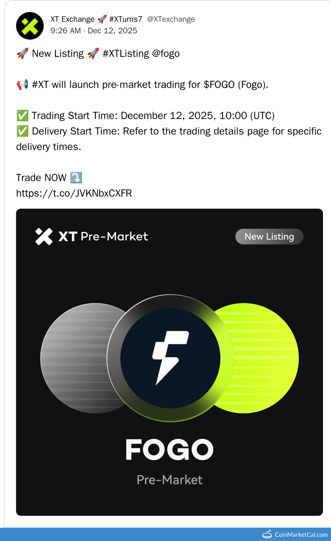 XT.COM Listing Fogo (FOGO)