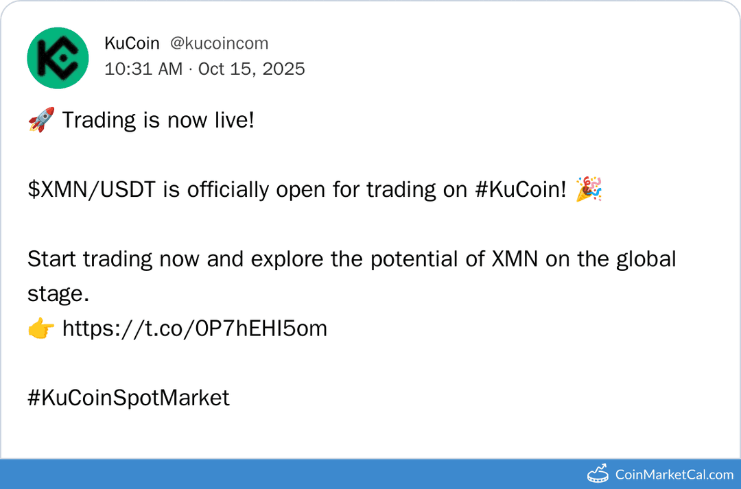 KuCoin xMoney (XMN) Listing on KuCoin