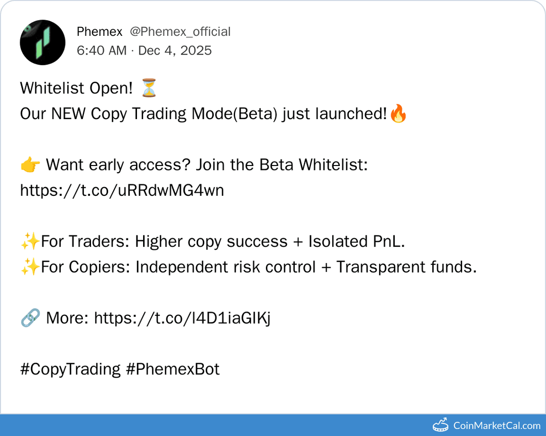 Phemex Token Copy Trading Beta Launch