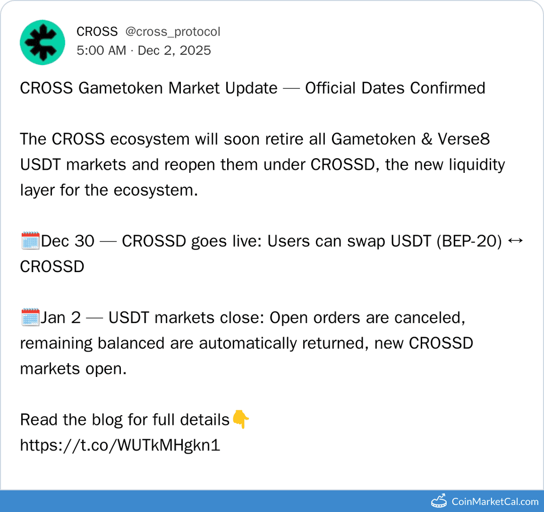 Cross Protocol CROSSD Liquidity Layer Upgrade