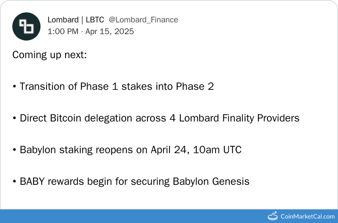 Babylon Bitcoin Staking Mainnet Phase-2
