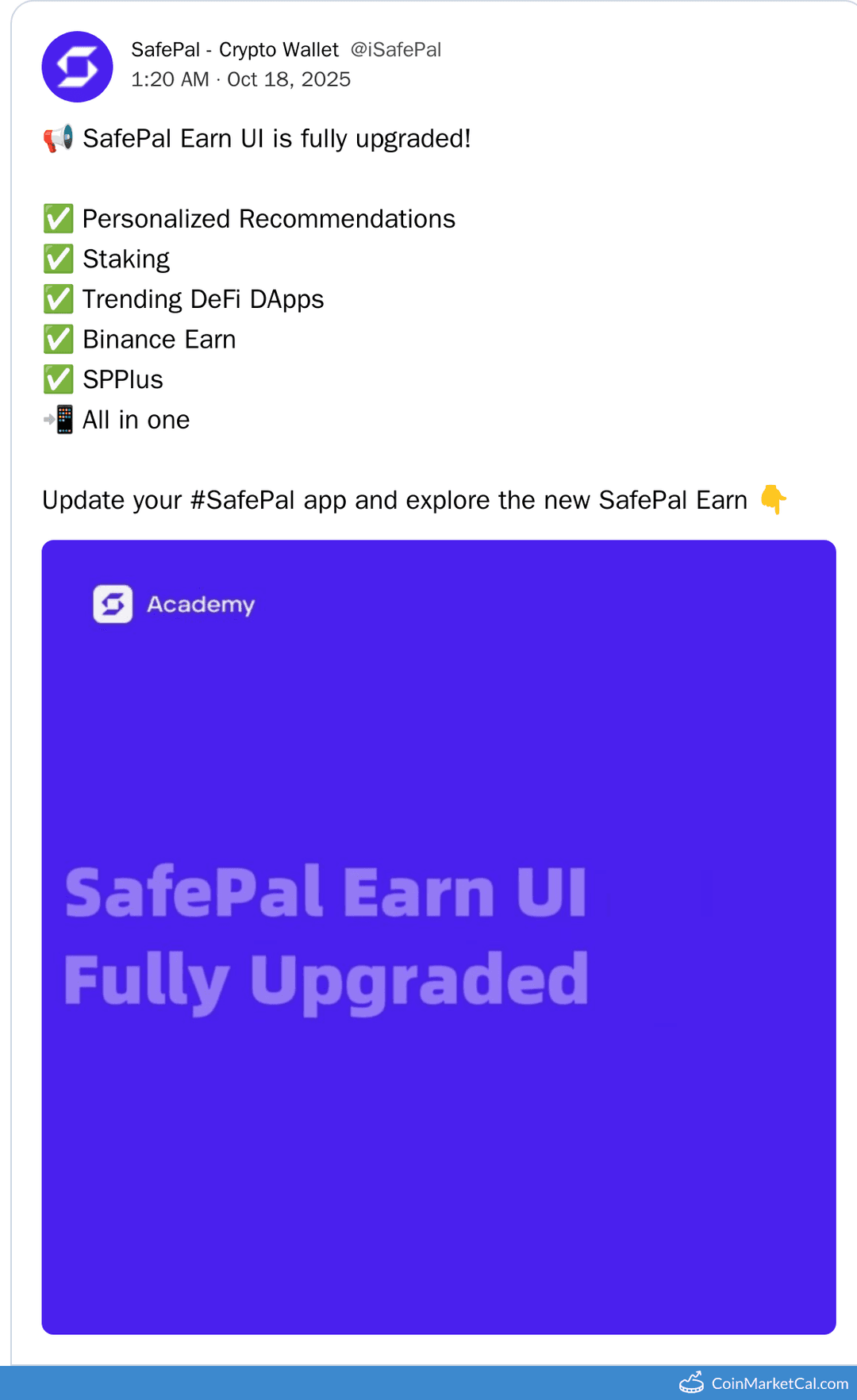 SafePal Earn UI Upgrade