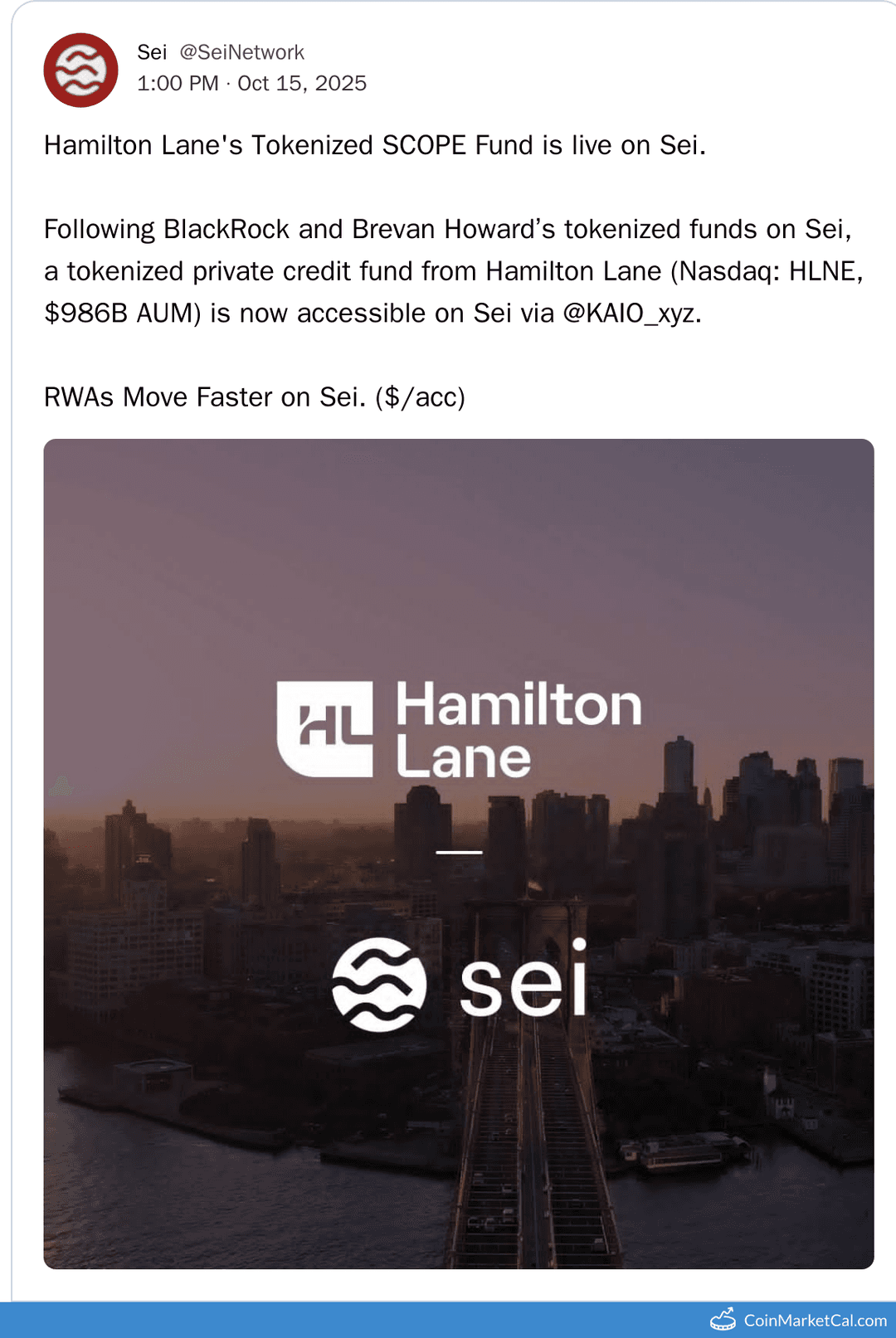 Hamilton Lane Tokenized SCOPE Fund on Sei