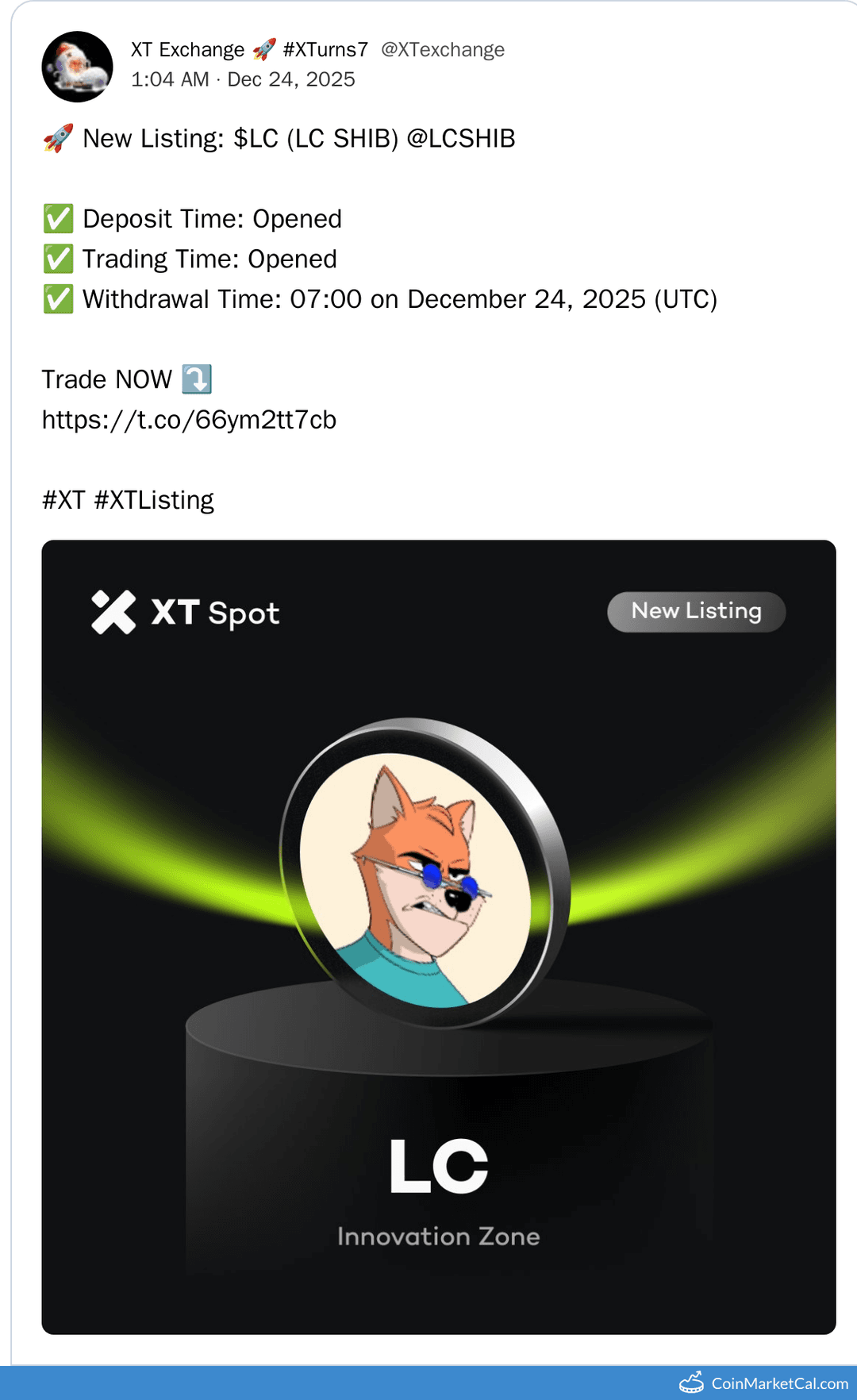 XT.COM LC (LC SHIB) Listing