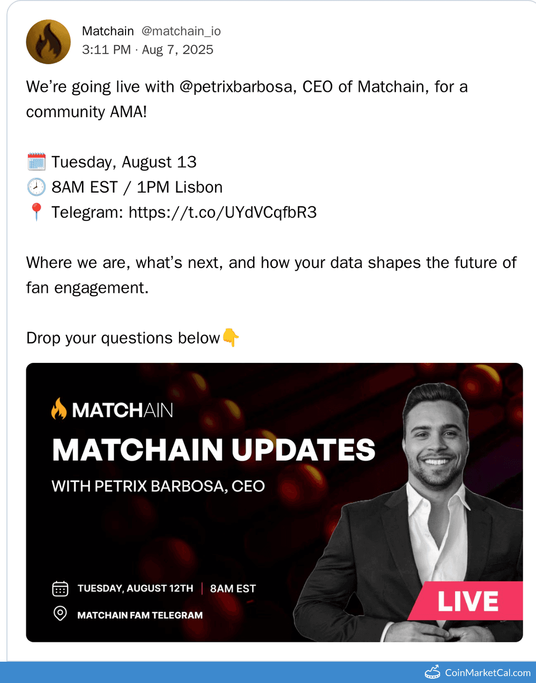 Matchain AMA with CEO Petrix Barbosa