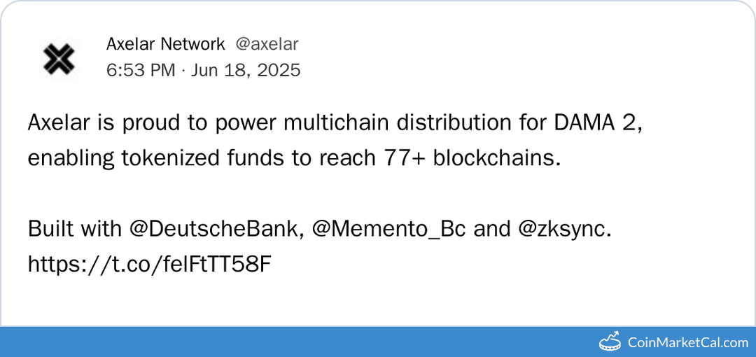 Axelar DAMA 2 Integration