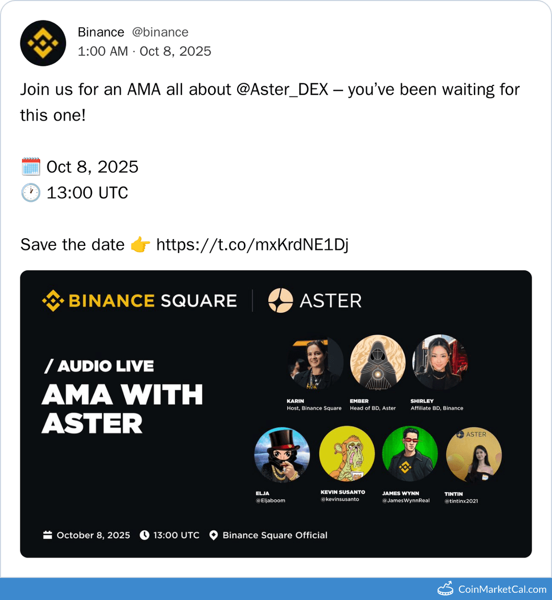 Binance Square AMA on Aster DEX