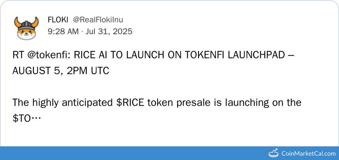 RICE AI Token Presale Launch