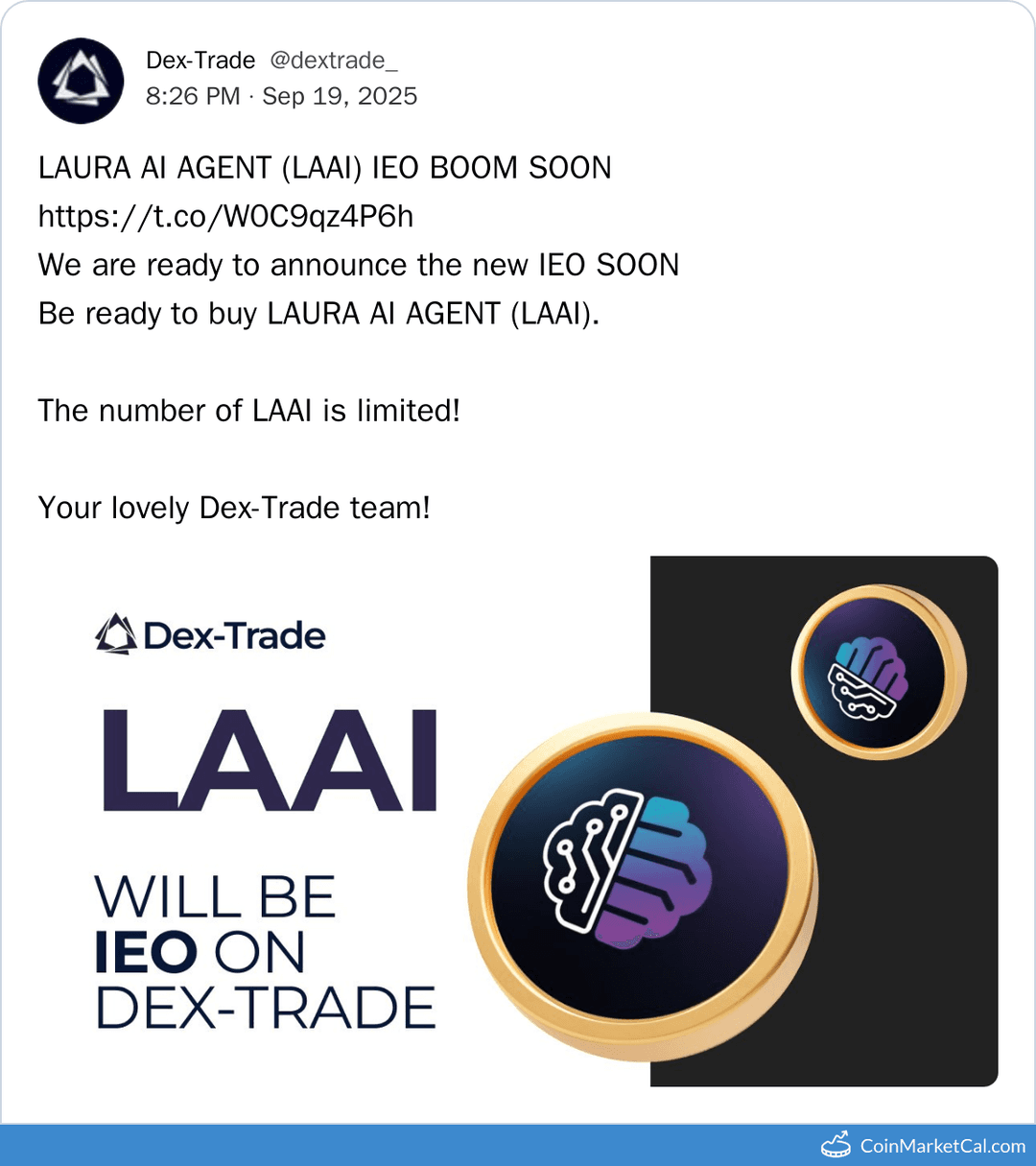 Dex-Trade IEO ANN by Laura Ai Agent