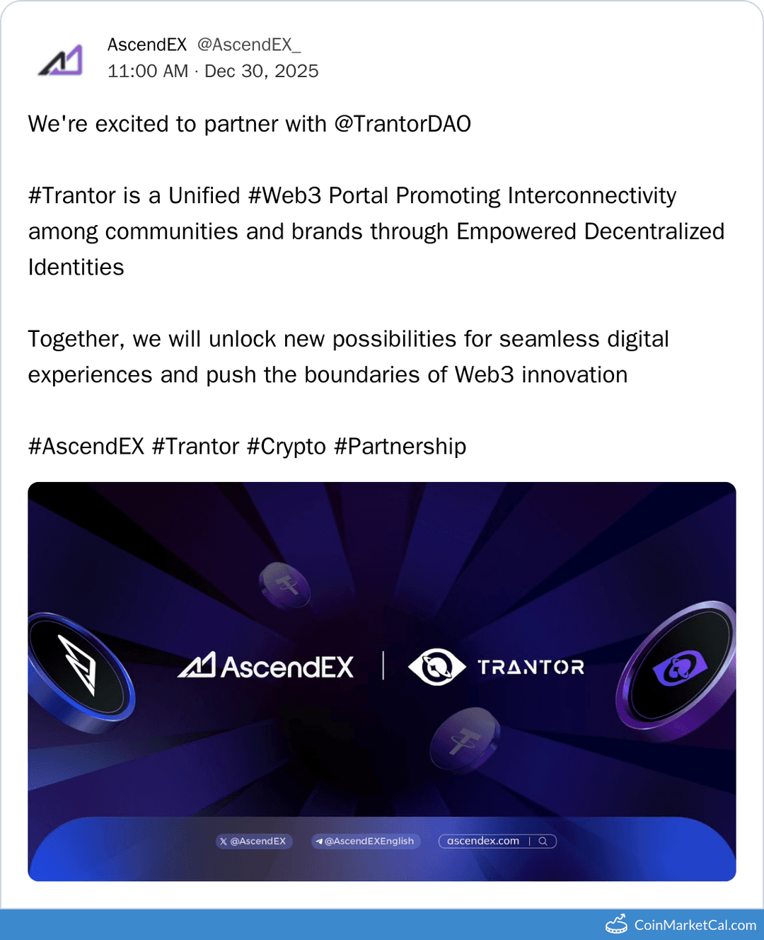 AscendEX and TrantorDAO Partnership