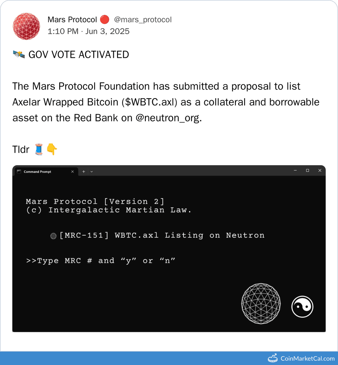 Mars Protocol MRC-151 Vote