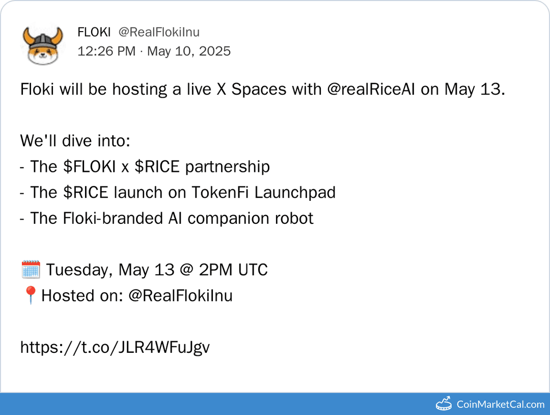 Floki x Rice AI X Spaces: A Groundbreaking Partnership Unveiled
