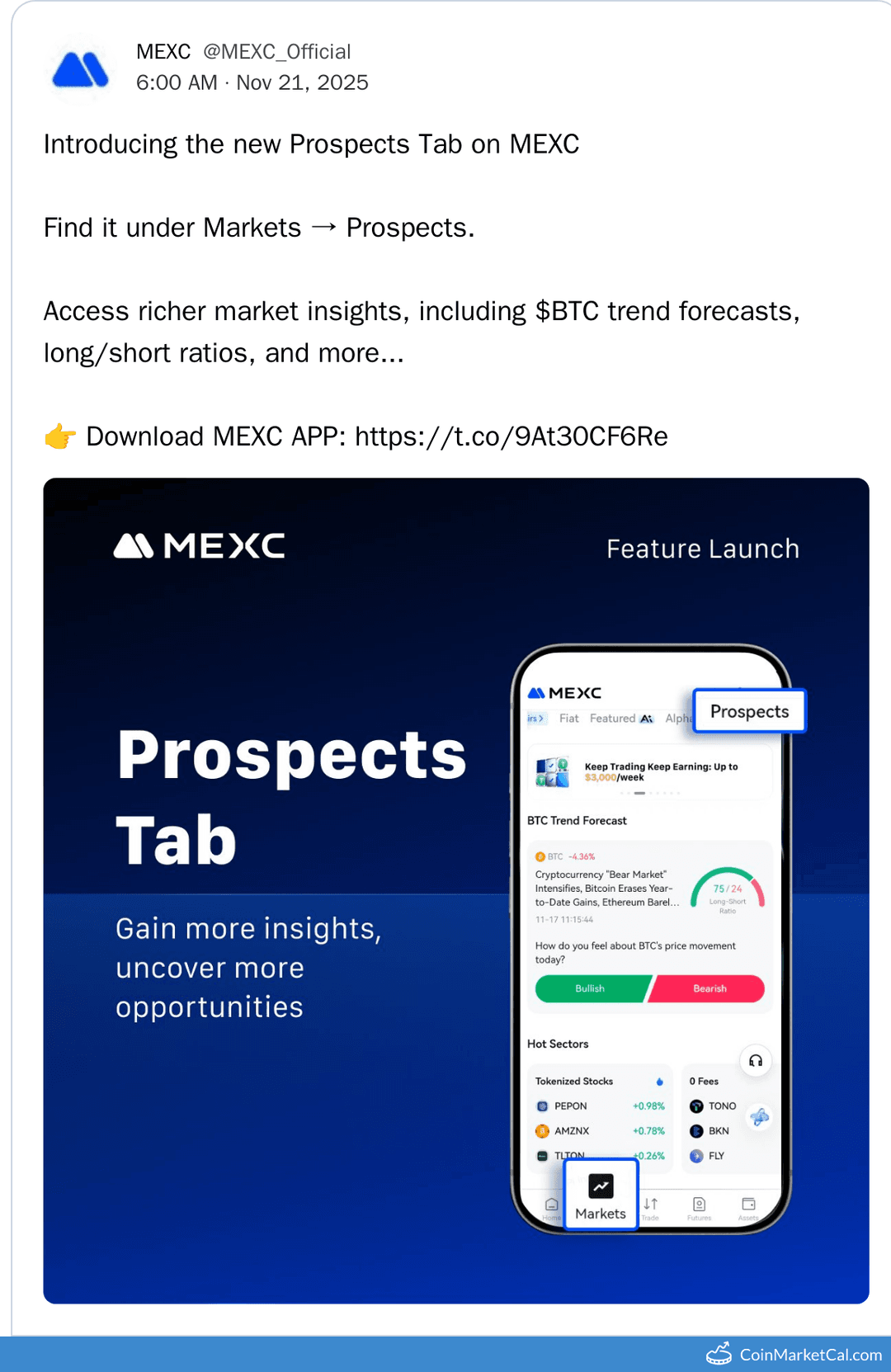 MEXC Prospects Tab Release
