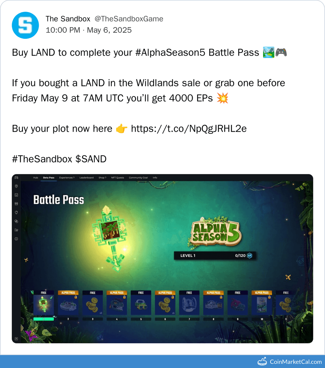 The Sanbox S5 Battle Pass Sale Ends
