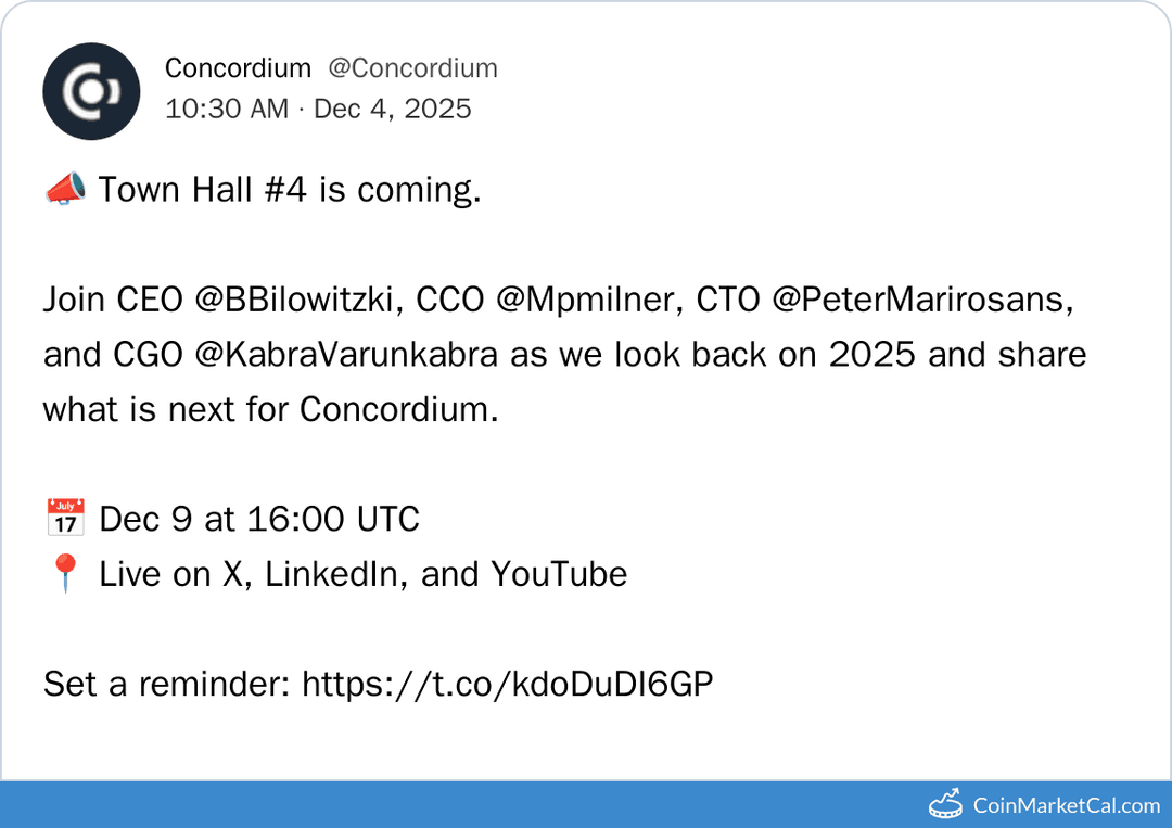 Concordium Town Hall #4: 2025 Review & Plans