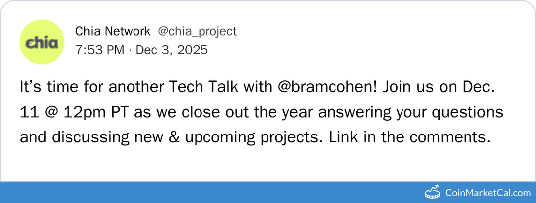 Chia Tech Talk AMA December 11, 2025