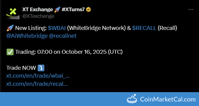 XT.COM Listing of Recall and WhiteBridge