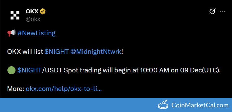 OKX Listing of Midnight (NIGHT)