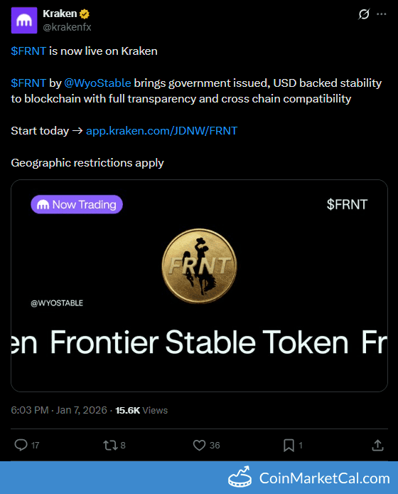 Kraken Listing of Frontier Stable Token