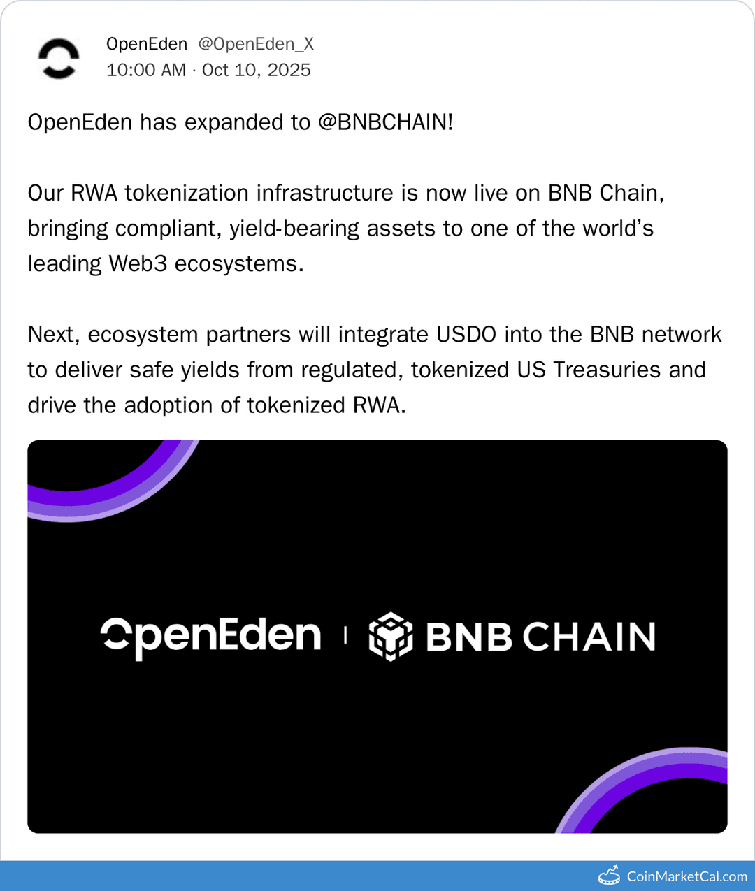 OpenEden on BNB: RWA Tokenization Launch