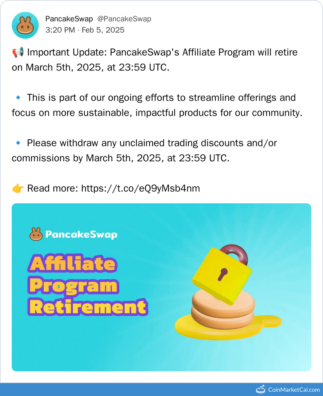 Affiliate Program Ends