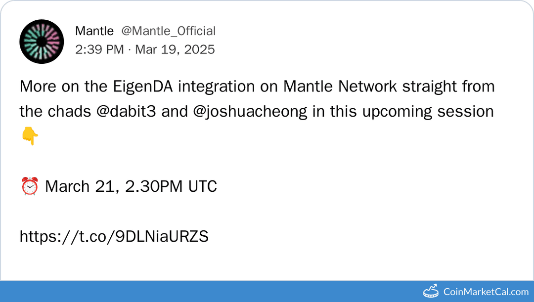 EigenDA & Mantle X Spaces