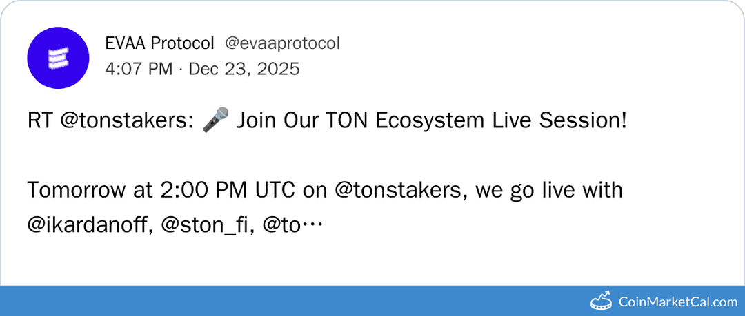 EVAA Protocol TON Ecosystem Live