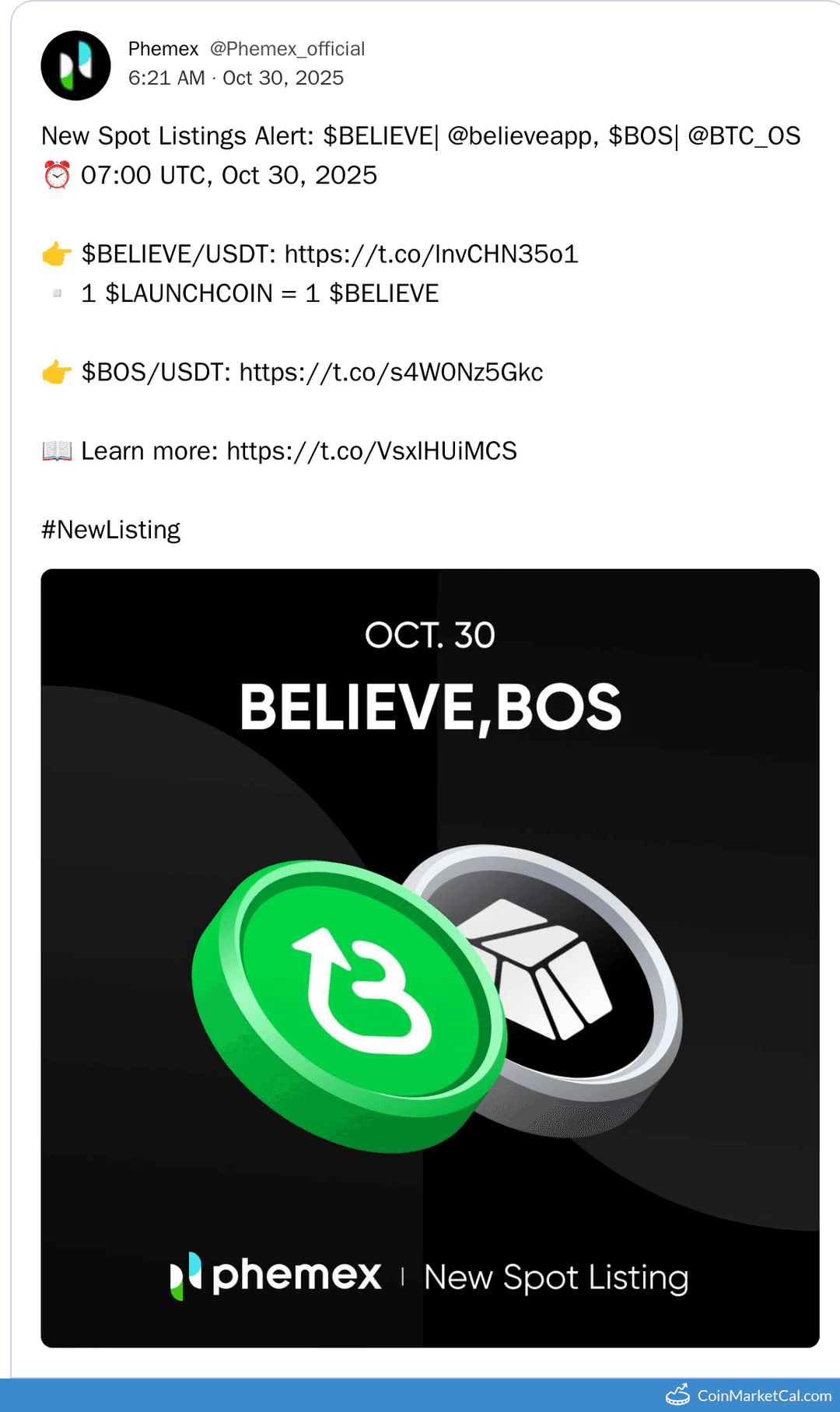 Phemex Listing BitcoinOS (BOS) with BOS/USDT Pair