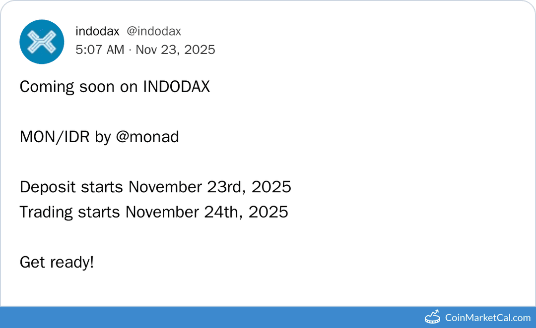 Monad INDODAX Listing