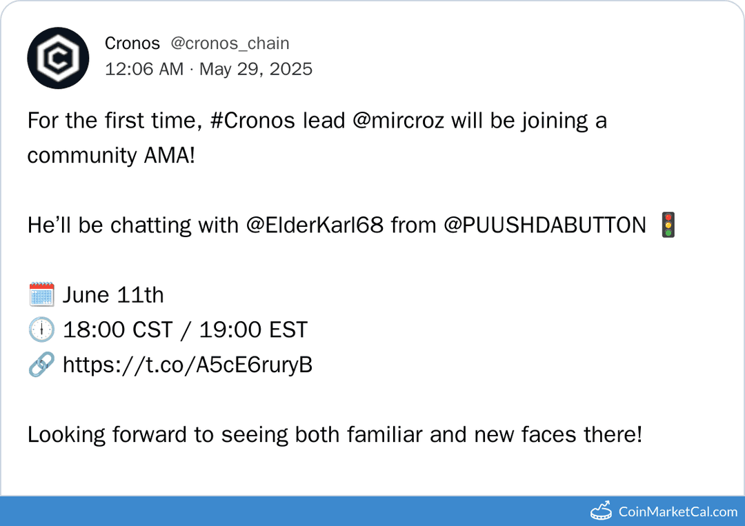 Cronos Chain AMA with New Lead @mircroz