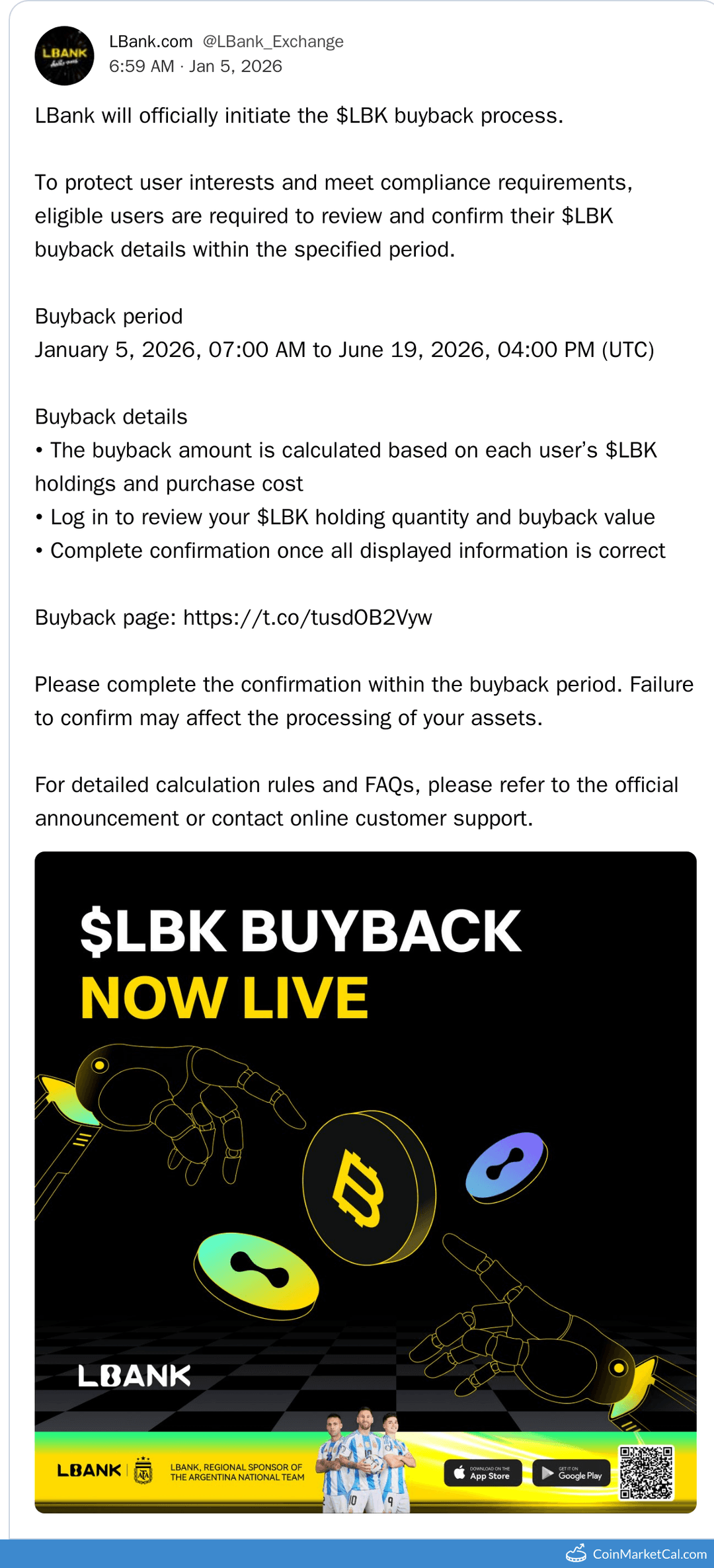 LBank Token Buyback Event