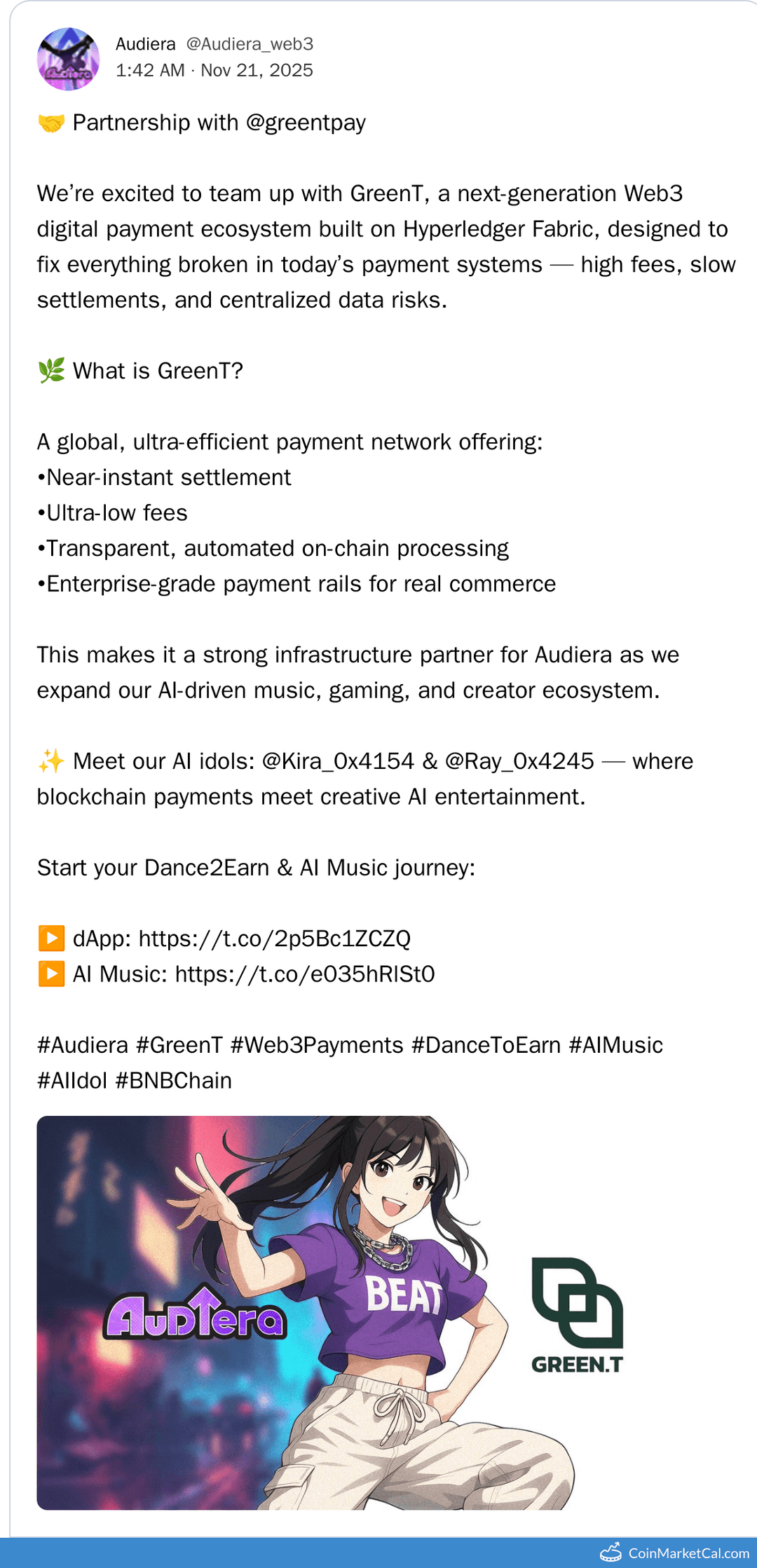 Audiera and GreenT Partnership