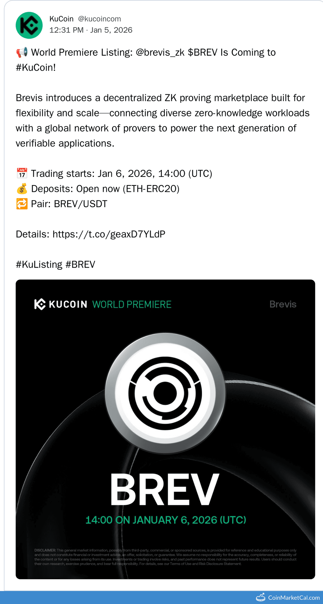 KuCoin Listing of Brevis (BREV)