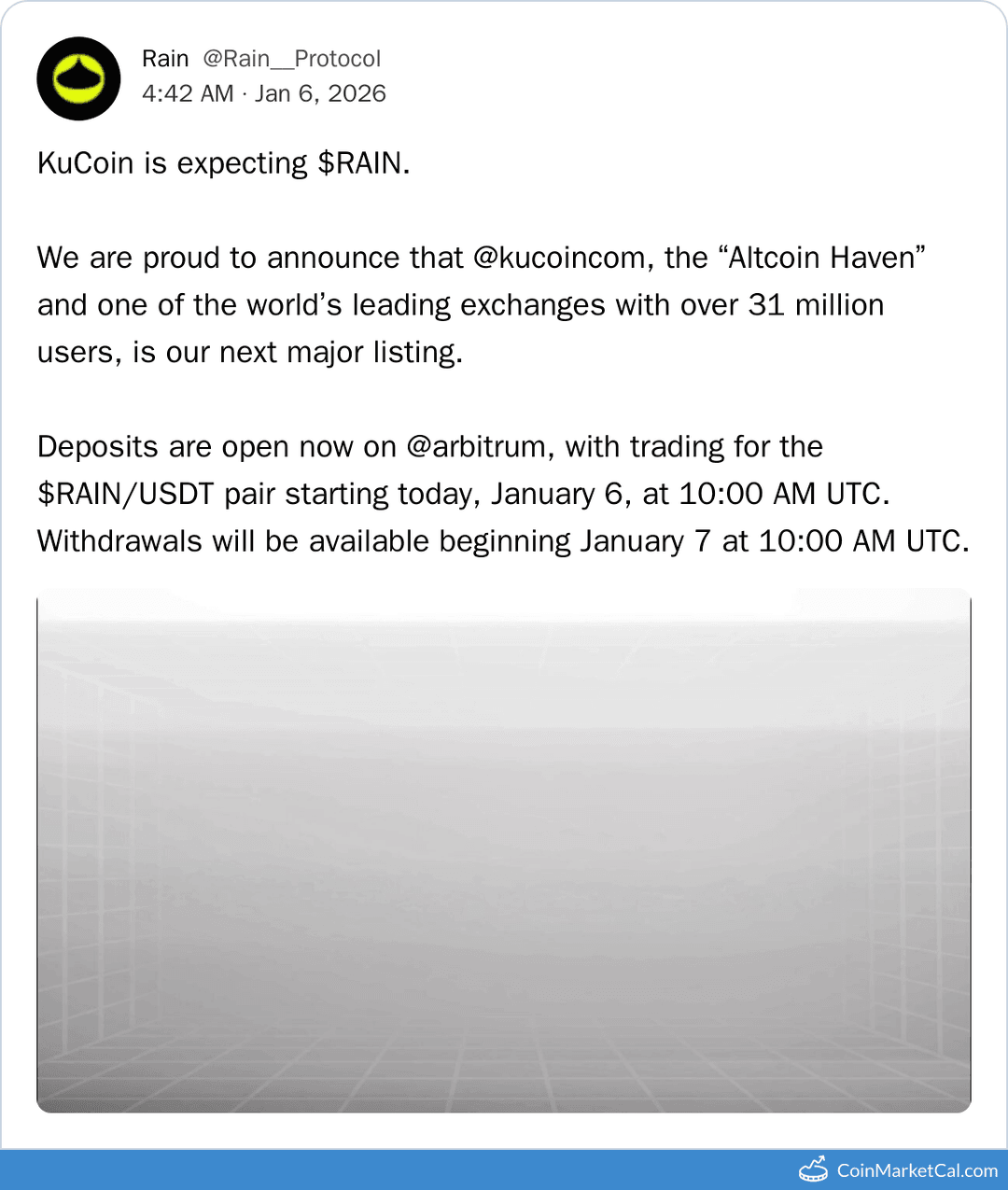 KuCoin Listing of Rain (RAIN)
