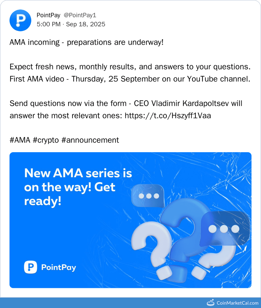 PointPay YouTube AMA Video