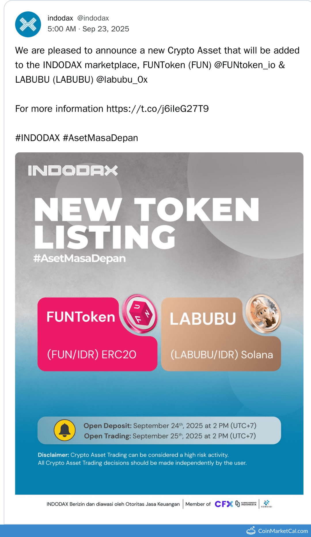 Indodax FUNToken Listing
