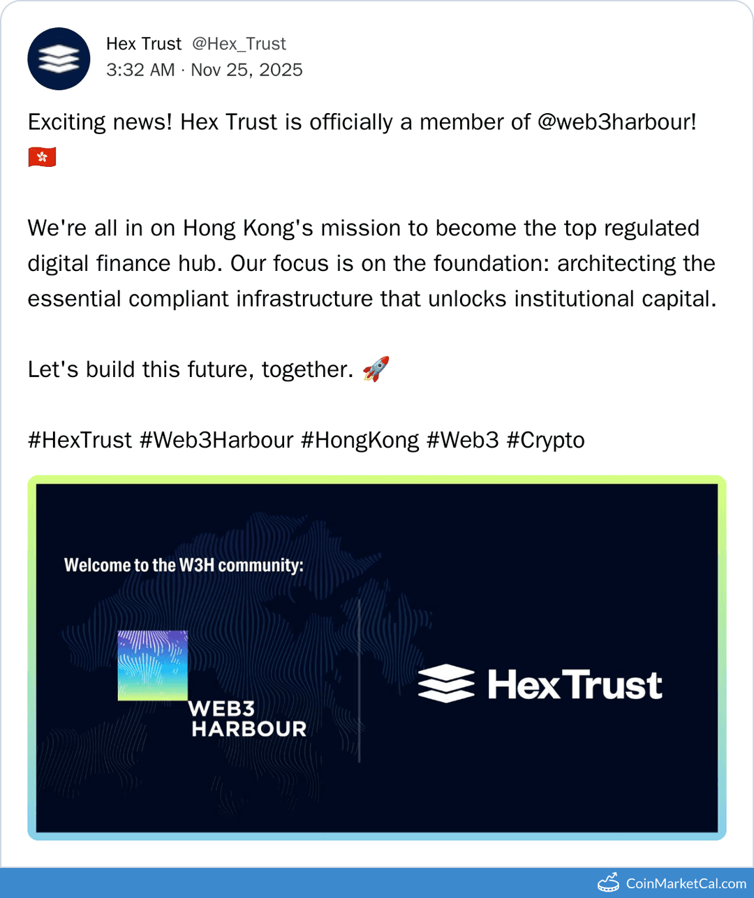 Hex Trust Joins Web3 Harbour Partnership
