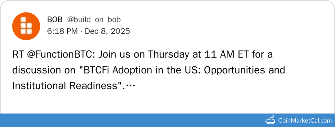 Build on Bitcoin (BOB) US BTCFi Talk
