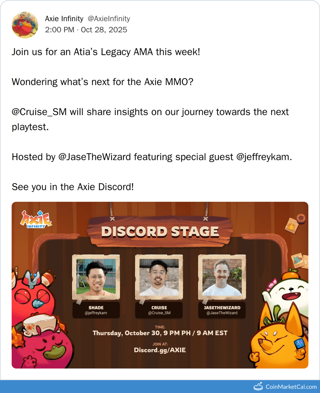 Axie Infinity Atia's Legacy AMA