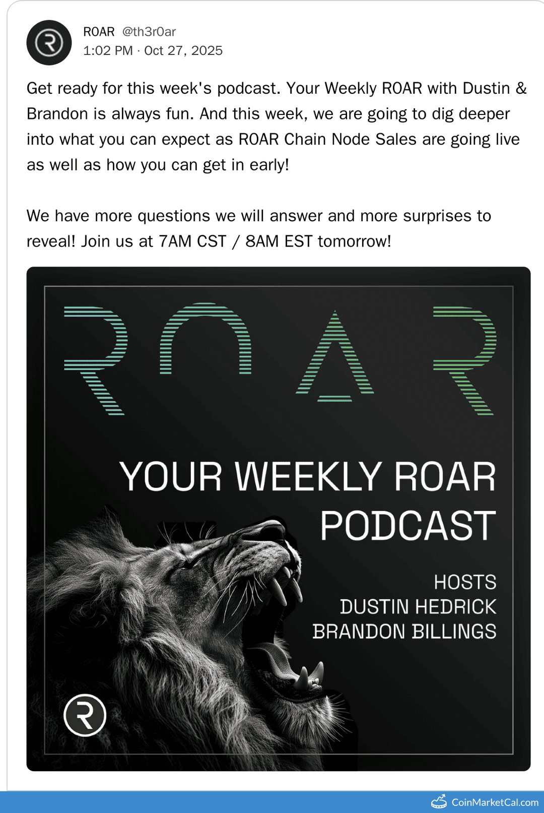 R0AR Token Weekly R0AR Podcast