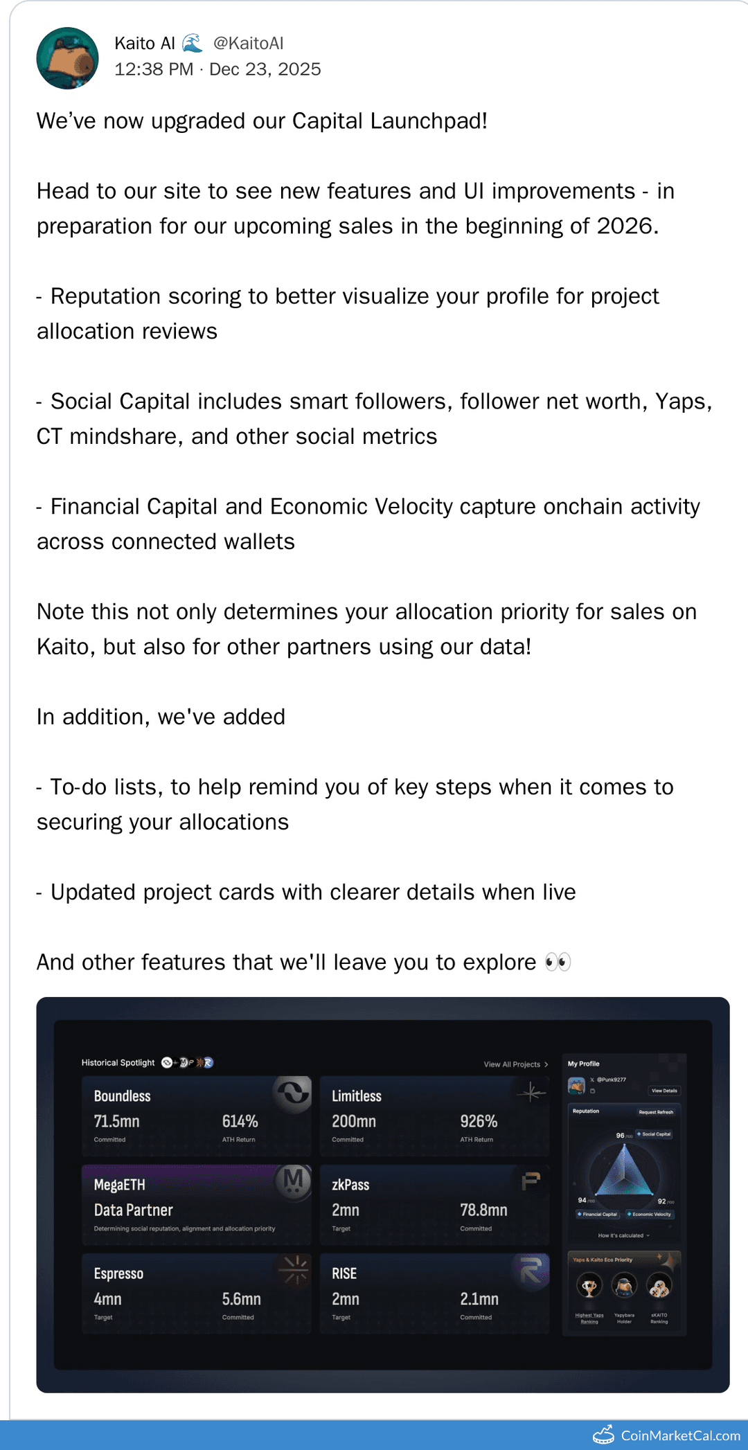 Kaito Capital Launchpad Upgrade