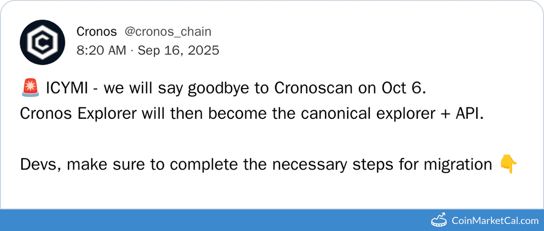 Cronos Old Cronoscan Shutdown