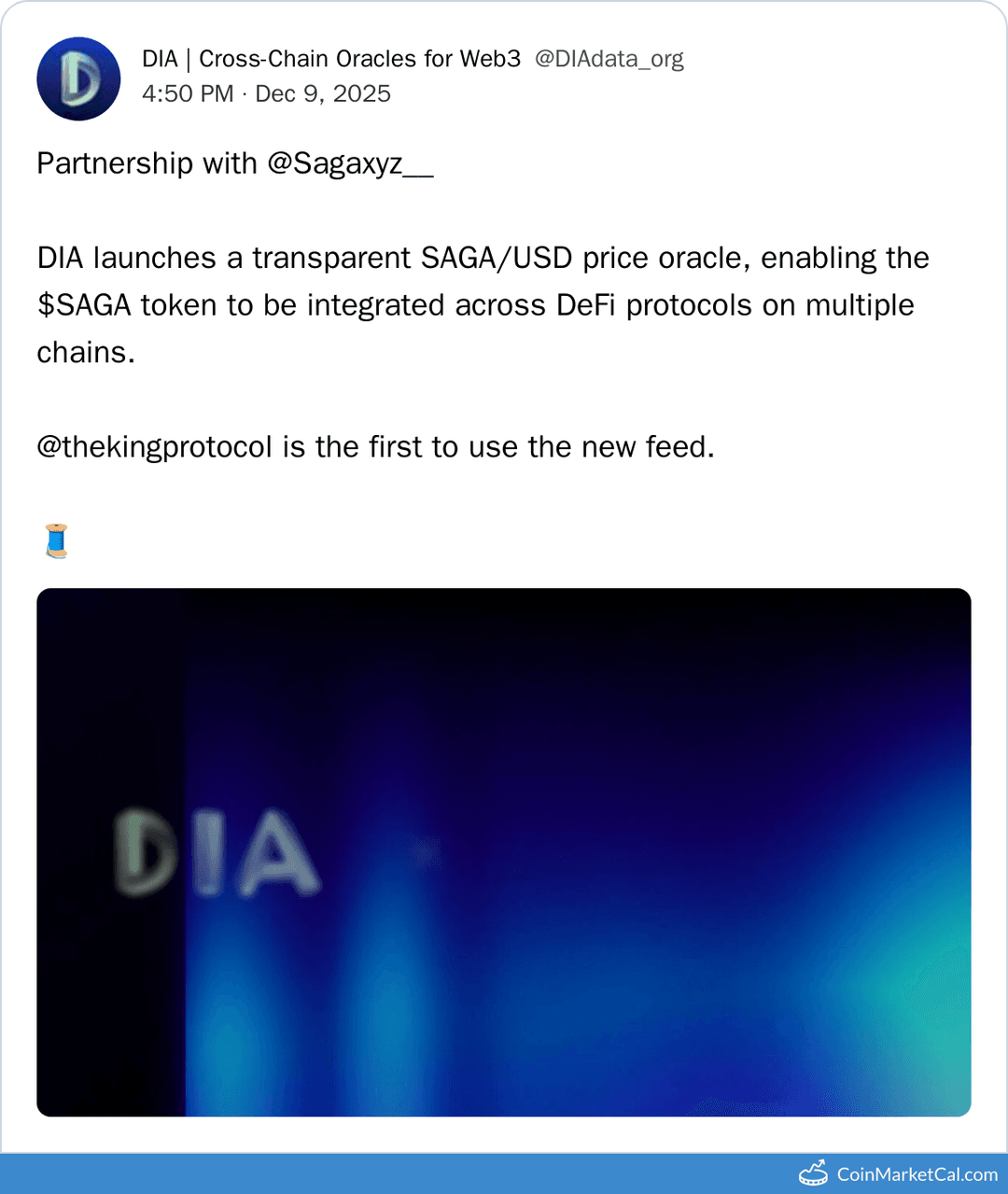 DIA Saga & Oracle Launch