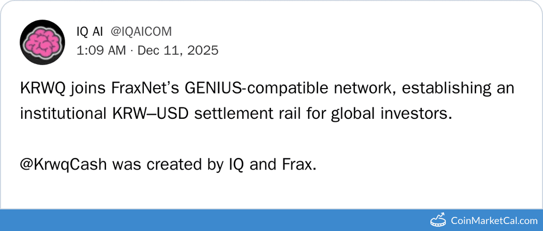 KRWQ on FraxNet Partnership