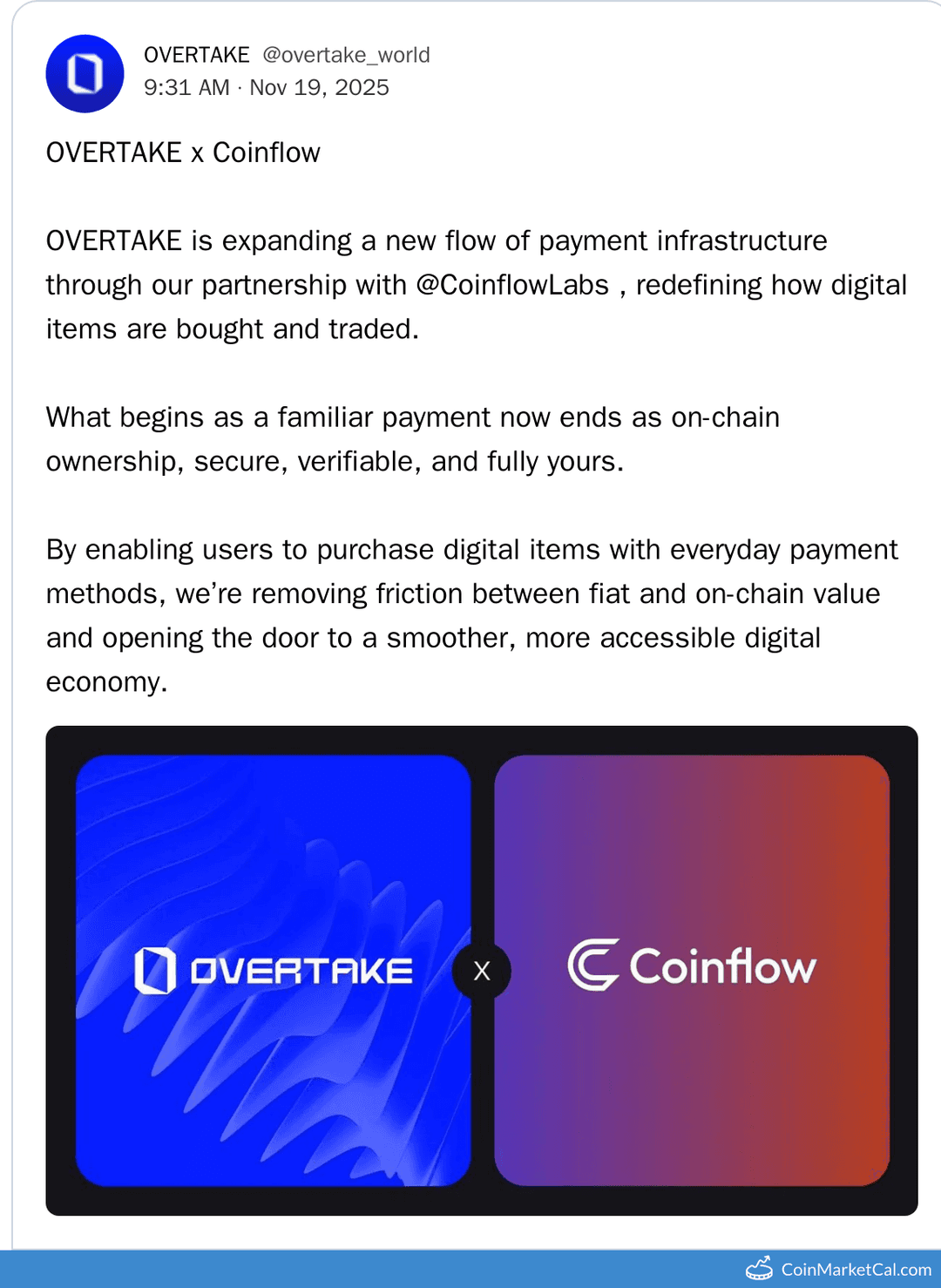 Overtake x Coinflow Partnership