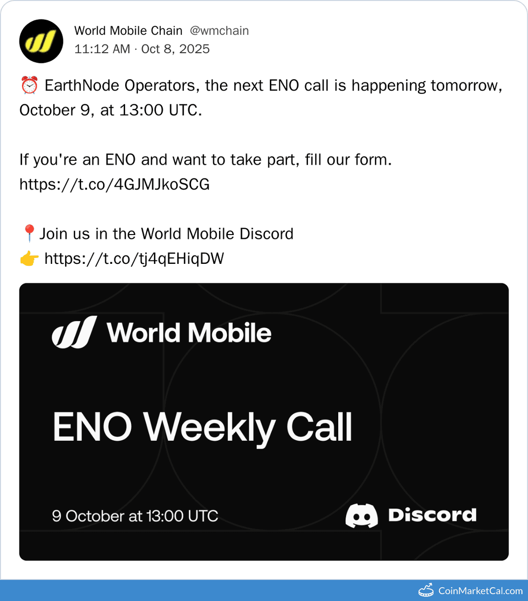 World Mobile Token ENO Call