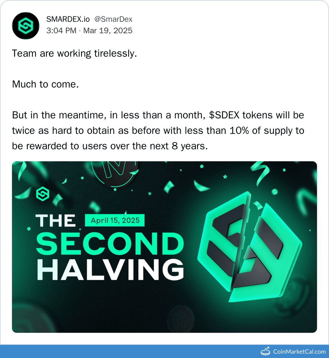 Smardex (SDEX) Halving